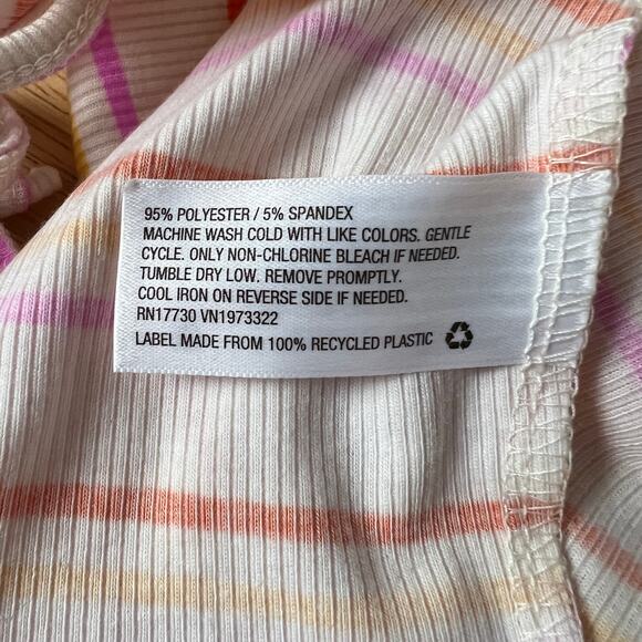 Wild Fable Women's Orange Striped Open Back Tiny Tank Top - Size Large - NWT - Picture 3 of 5